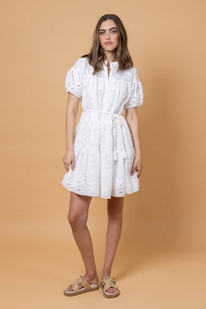 Mae Embroidered Dress White 4