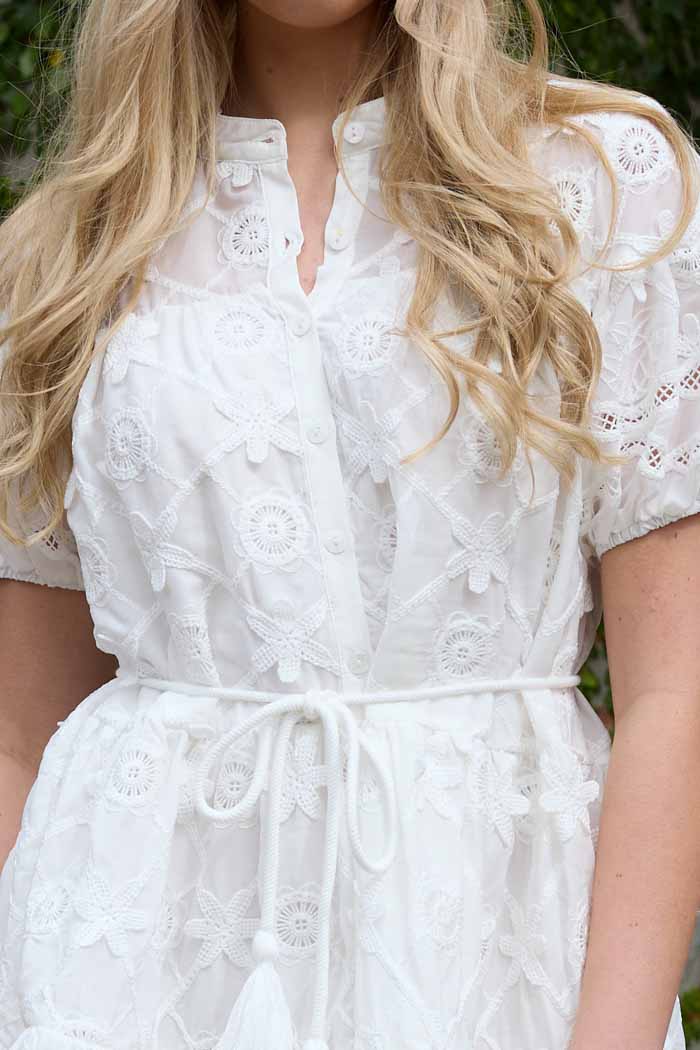 Mae Embroidered Dress White 5