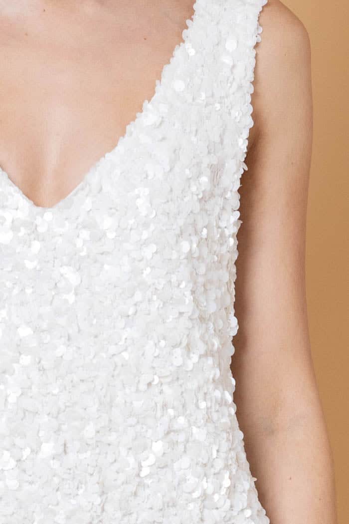 Coby Sequin Mini Dress Vanilla 4