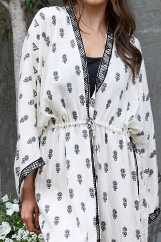 Petra Kimono Cream Black 6