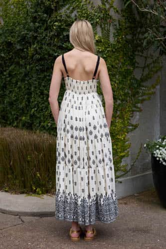Rachel Maxi Dress Cream Black 4