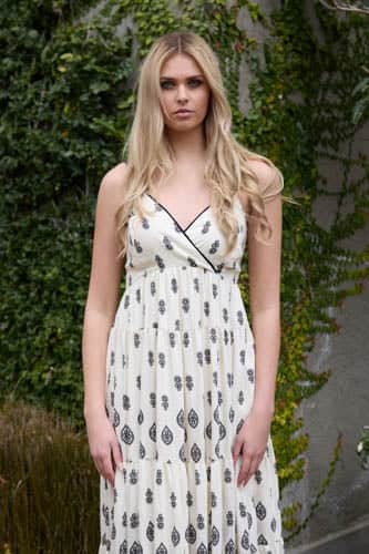 Rachel Maxi Dress Cream Black 2