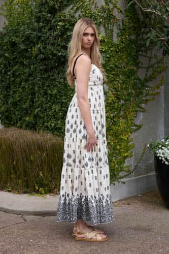 Rachel Maxi Dress Cream Black 3