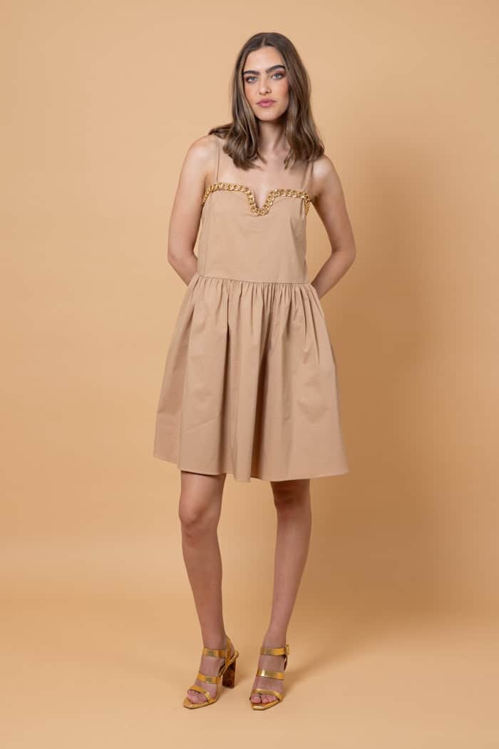 Giana Mini Dress Chain Caramel 4