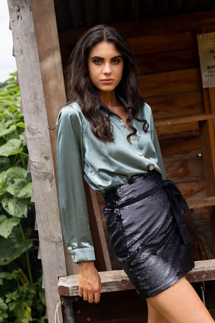 Tylie Shirt Satin Pine 4