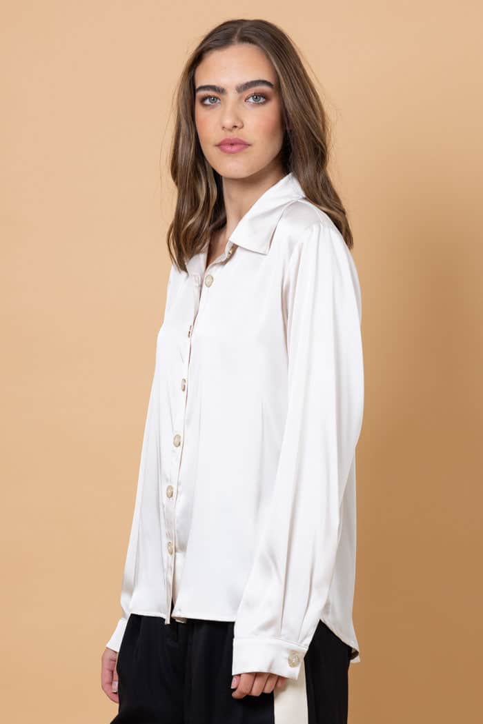 Tylie Satin Shirt Champagne 2