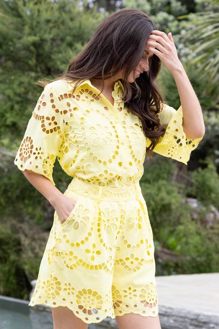 Liam Embroidered Shirt Butter Yellow 2