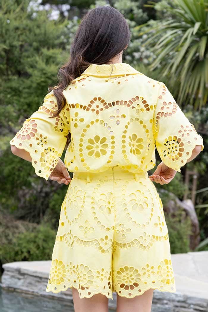 Liam Embroidered Short Butter Yellow 3
