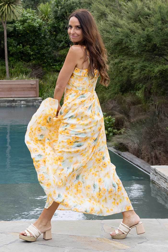 Cassie Maxi Dress Yellow Floral 2