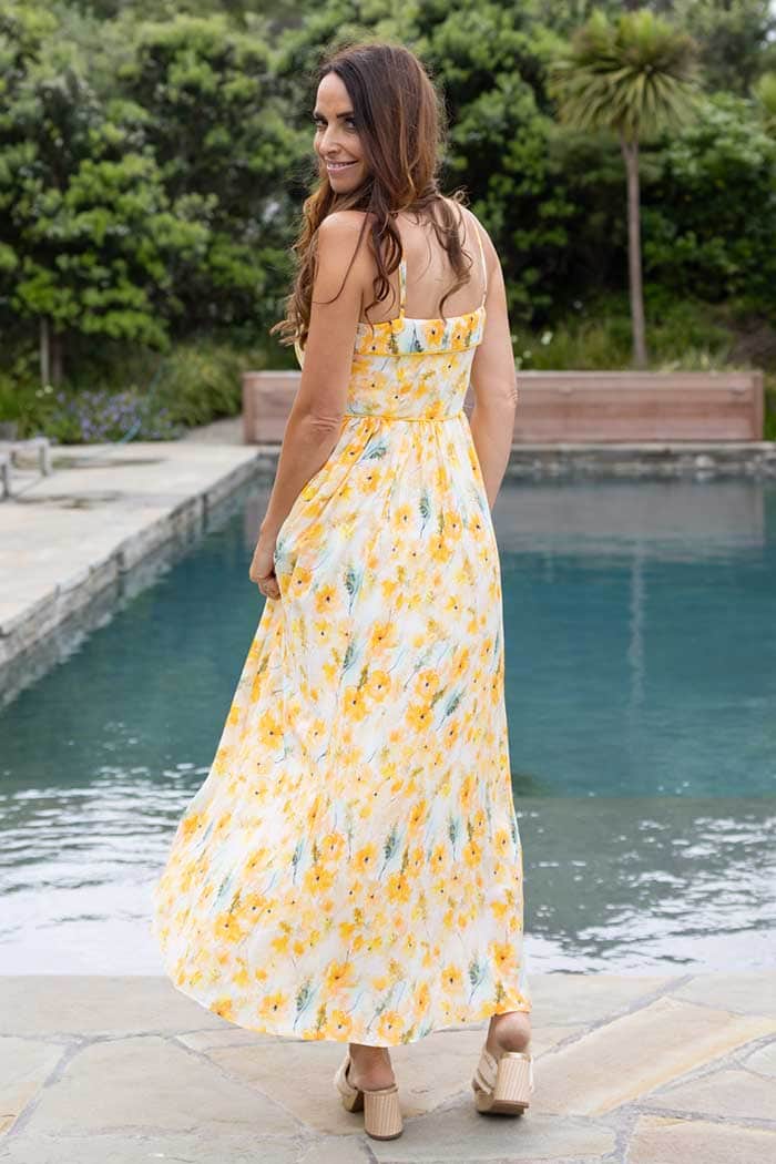 Cassie Maxi Dress Yellow Floral 3