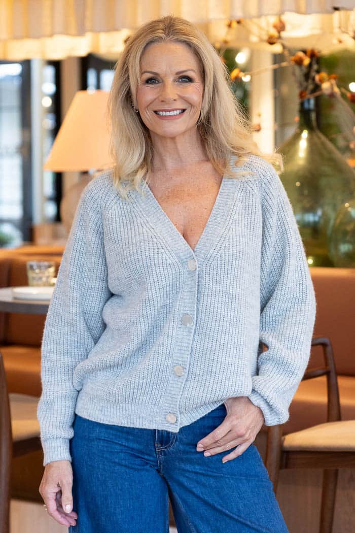 Tara Knit Cardi Grey