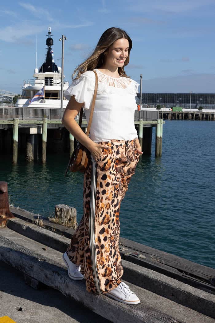 Leopard and striped pant