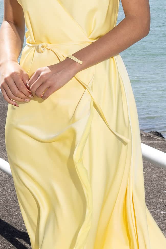 Giselle Midi Satin Dress Yellow 8