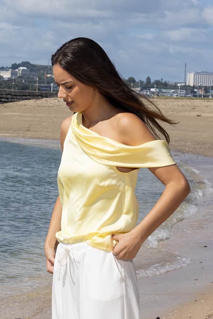 Gabbie Satin Top Yellow 4