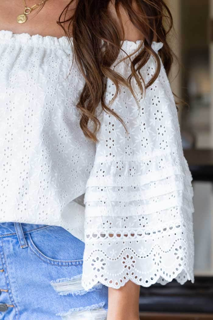 Emma Embroidered White Top 3