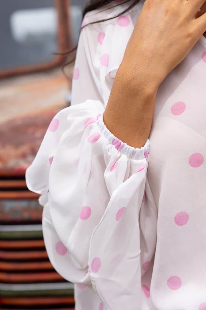 Quinn Blouse Pink Dot White 6