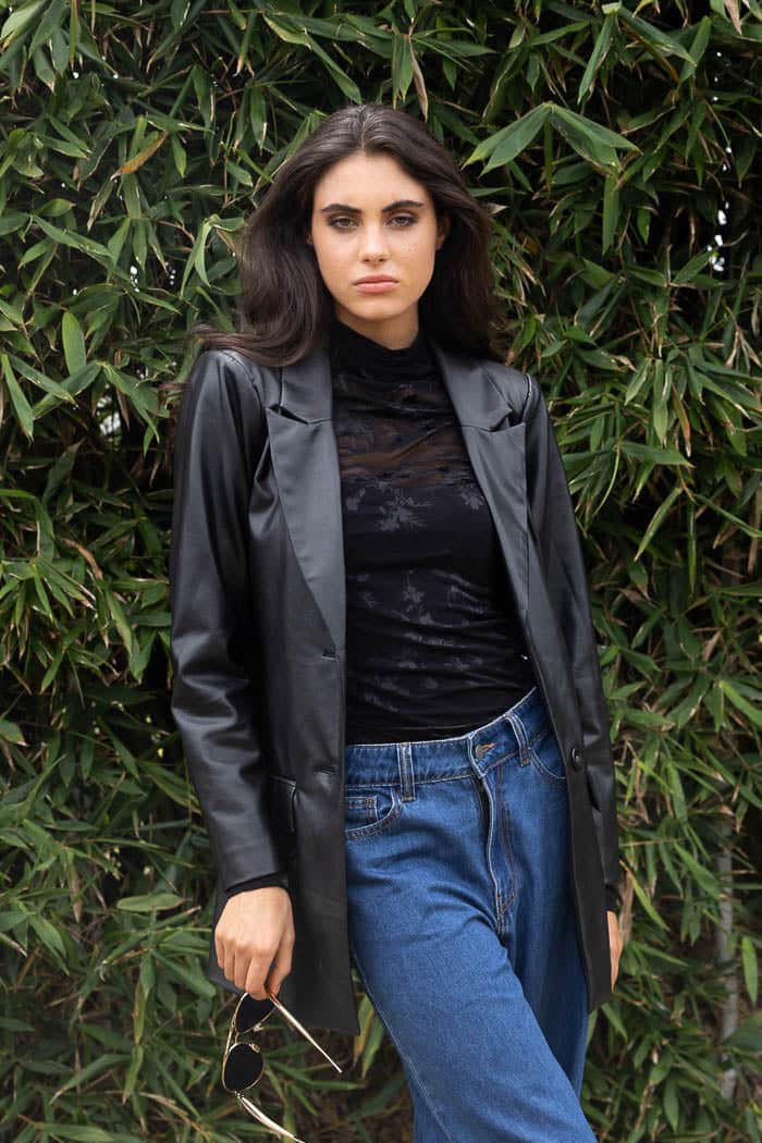 Wren Pleather Blazer Black 3