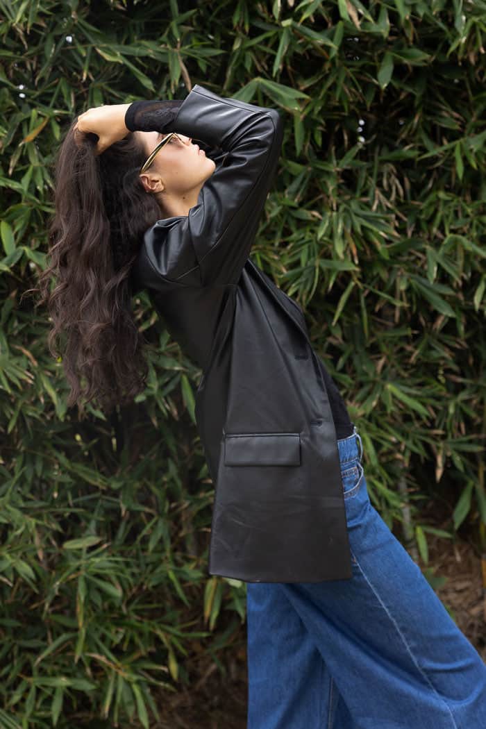 Wren Pleather Blazer Black 4