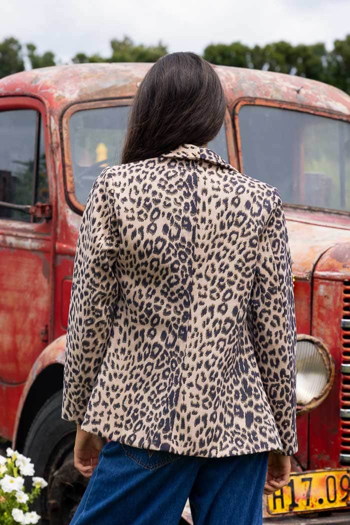 Lucy Blazer Suede Leopard Beige 5