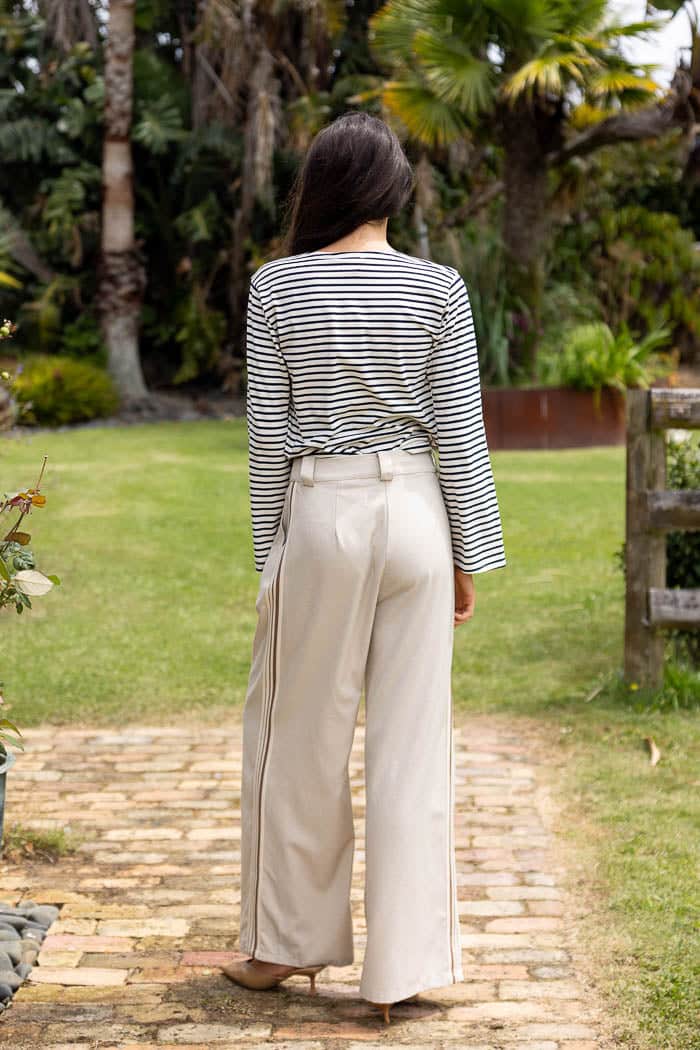 Taryn Pant Stripe Beige 4