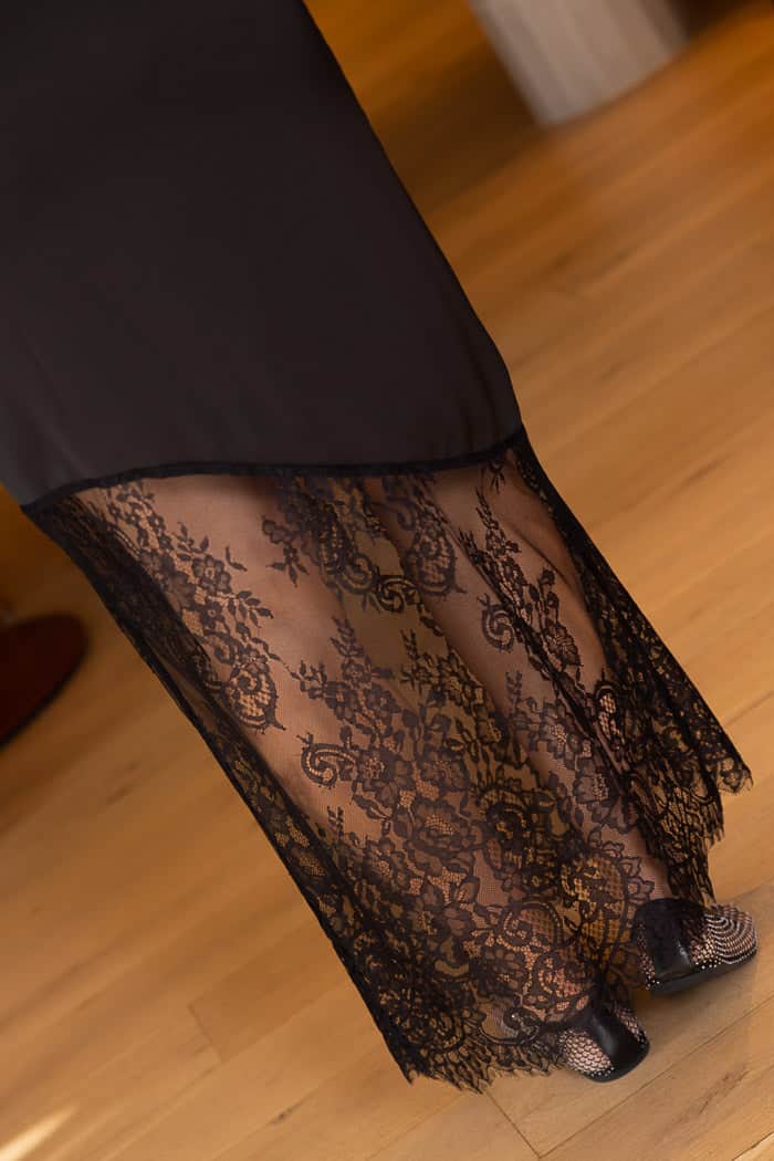 Zara Maxi Skirt Lace Satin Black 5