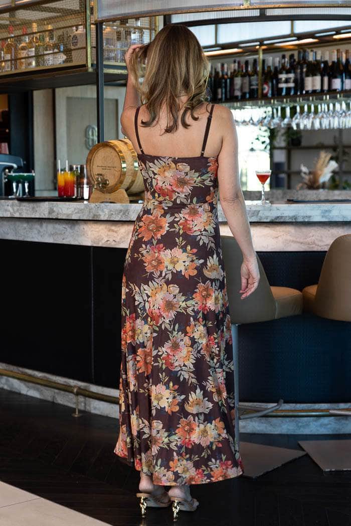 Chloe Maxi Dress Floral Brown 3