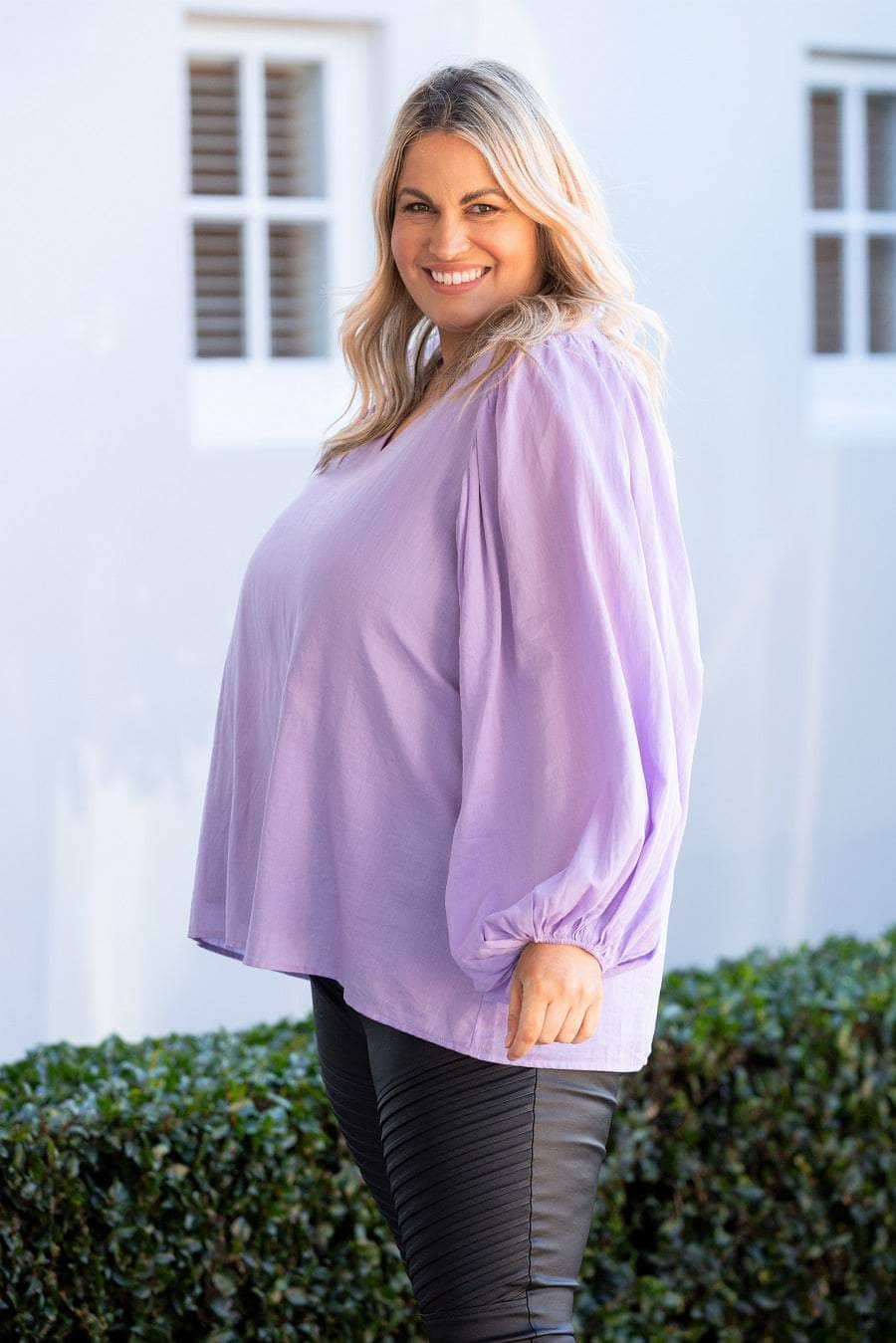 Avery Long Sleeve Top Lilac 2