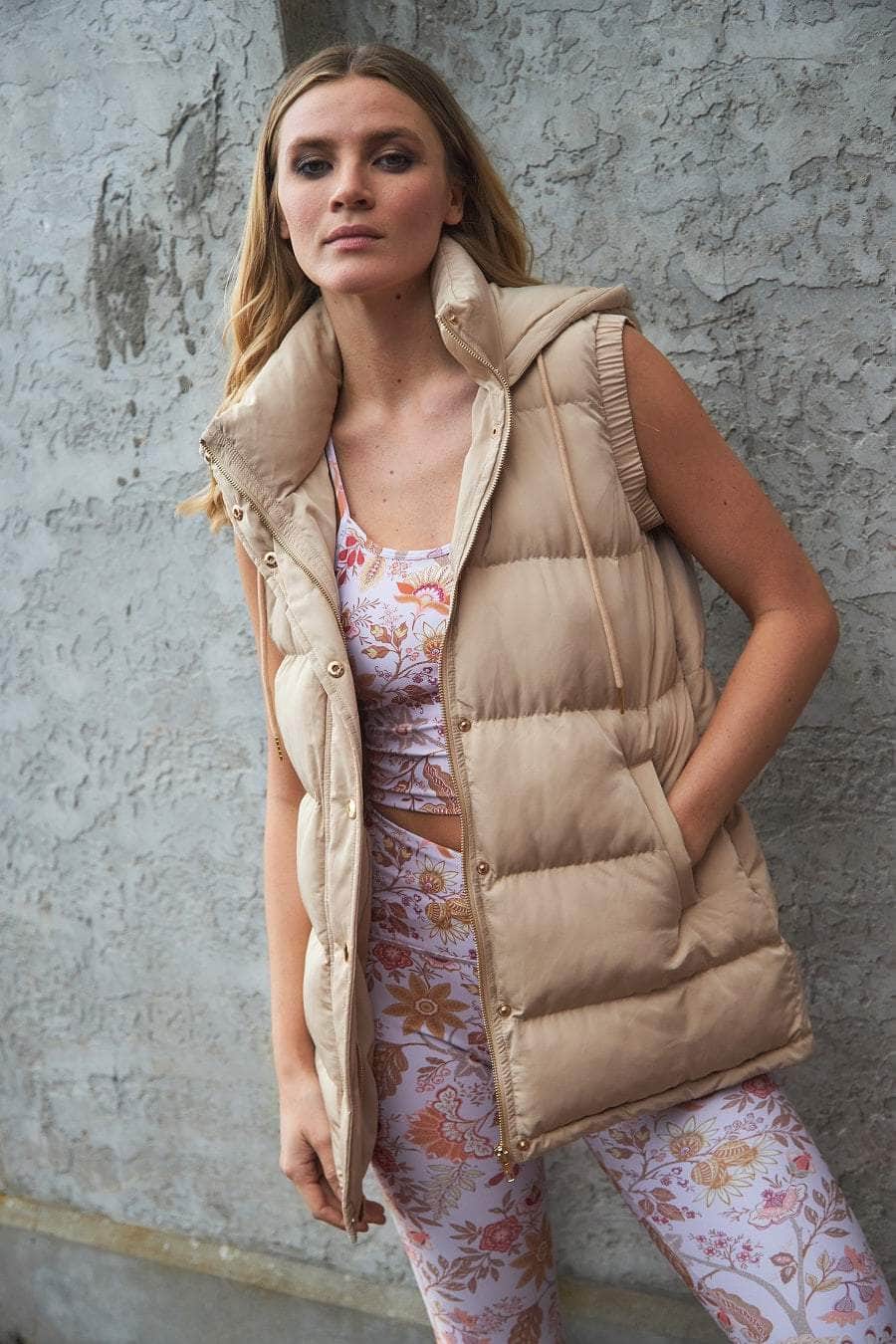 beige puffer vest