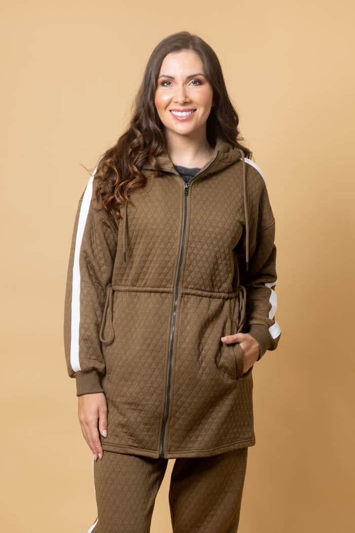 Adelee Quilted Jacket Khaki 3