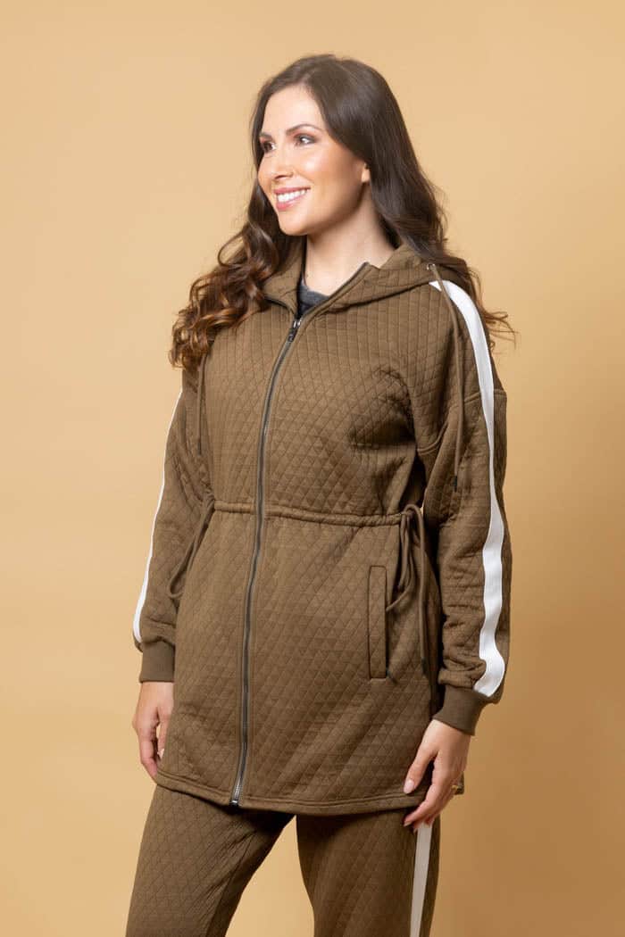Adelee Quilted Jacket Khaki 2