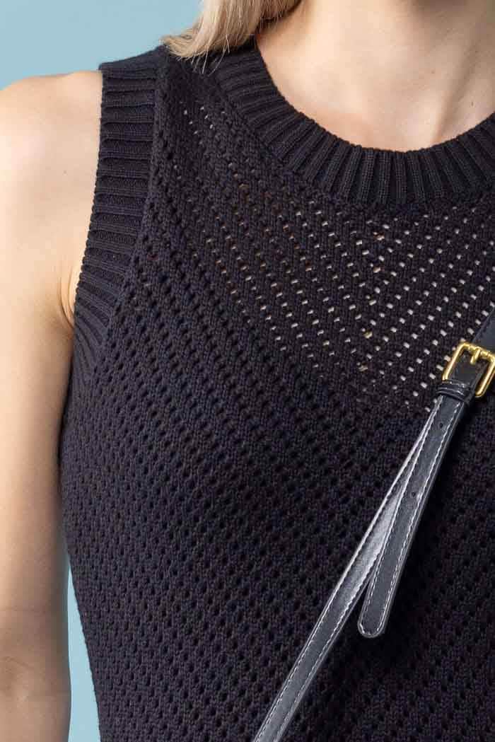 Aiden Knit Dress Black Crochet 4