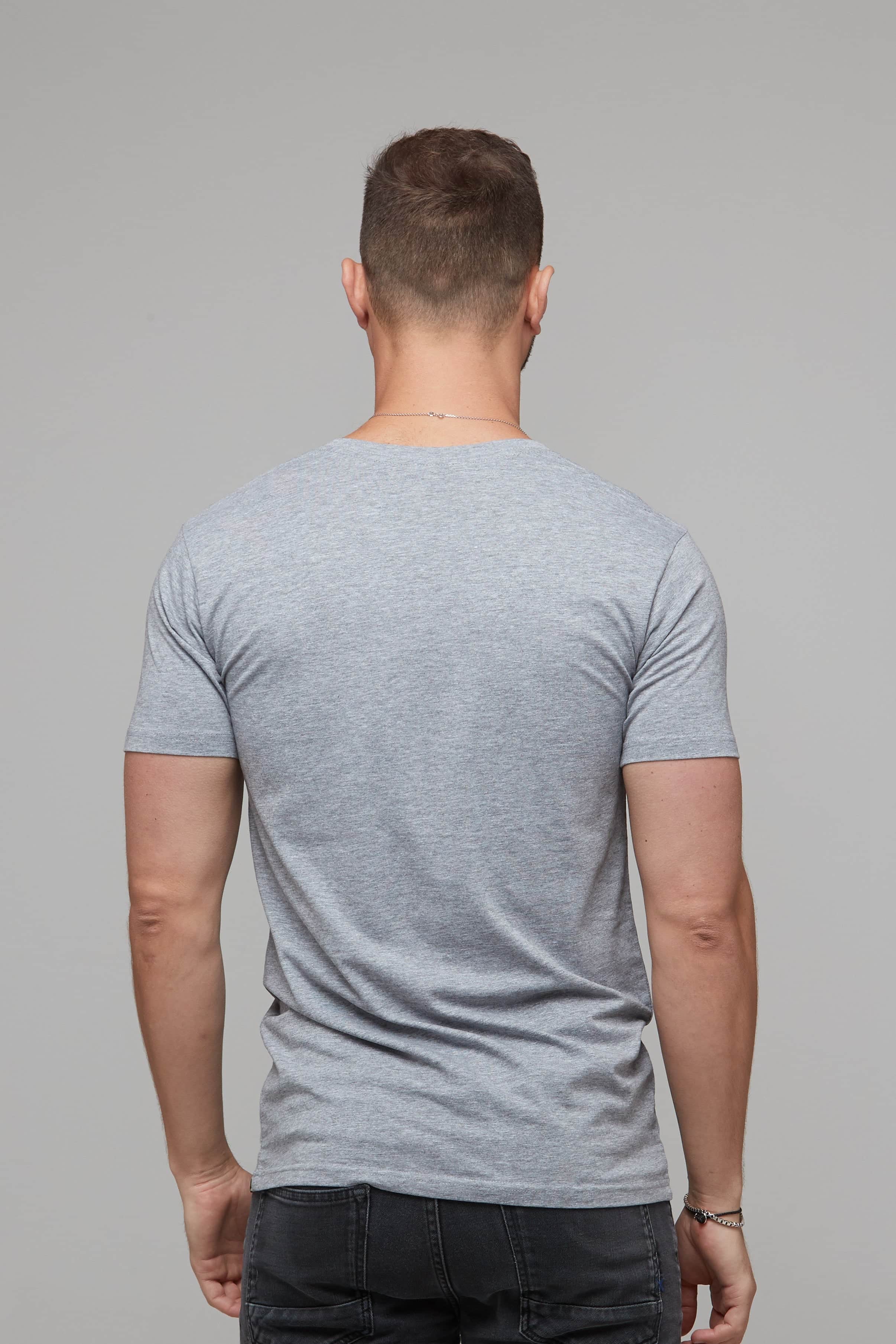Erik V-Neck Tee Grey Marle 5