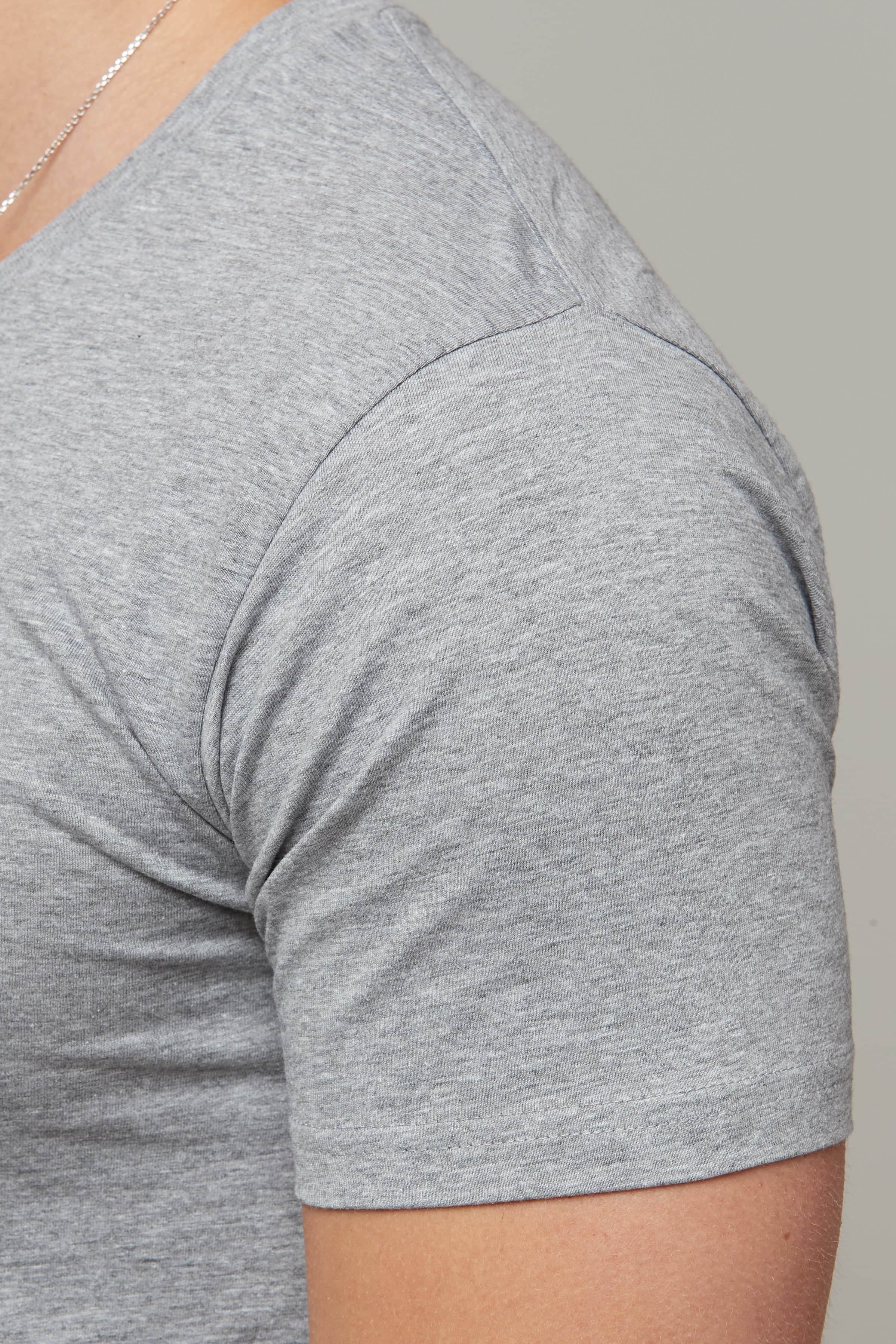 Erik V-Neck Tee Grey Marle 7