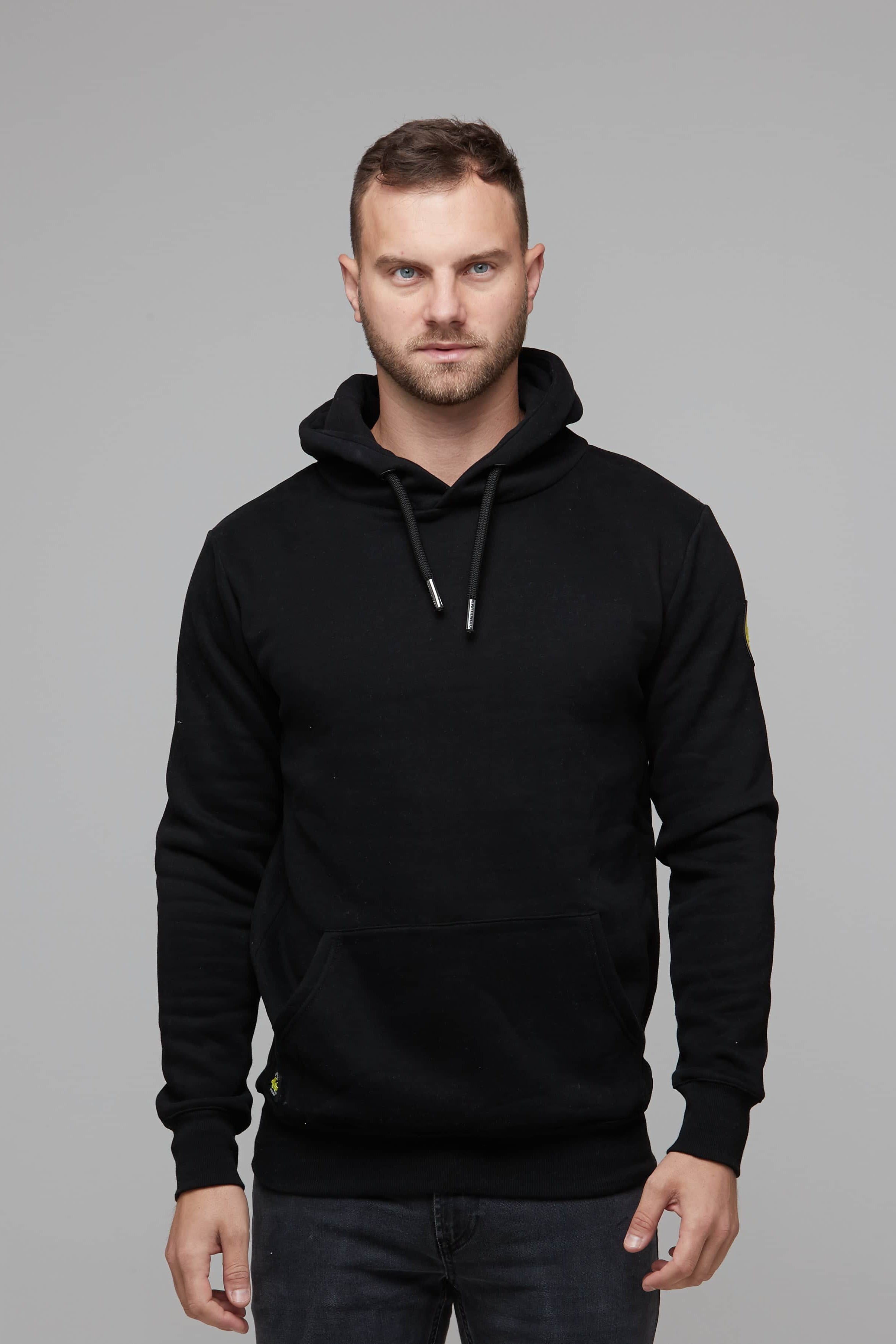 mens basic black hoodie