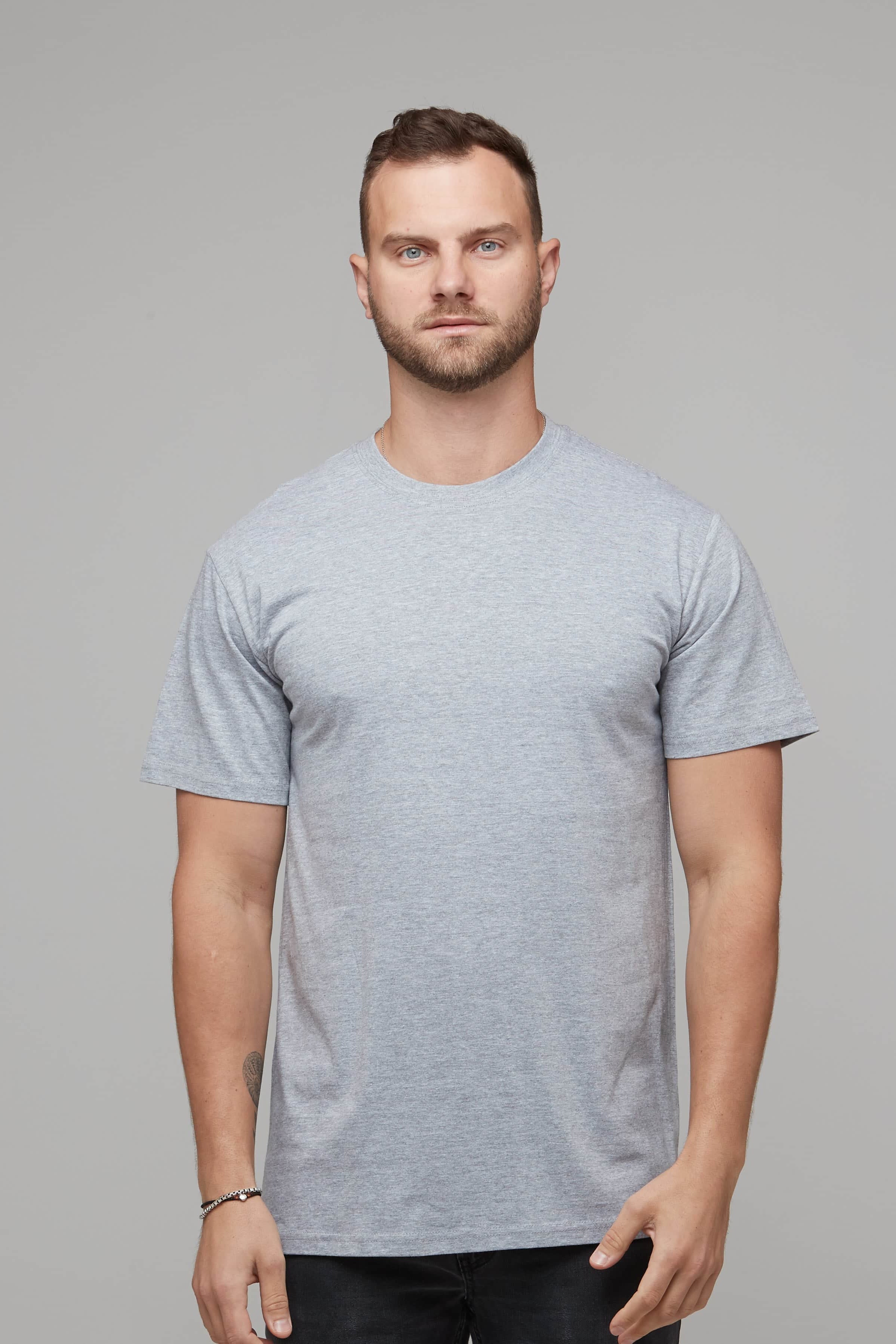 longline mens basic grey marle tee
