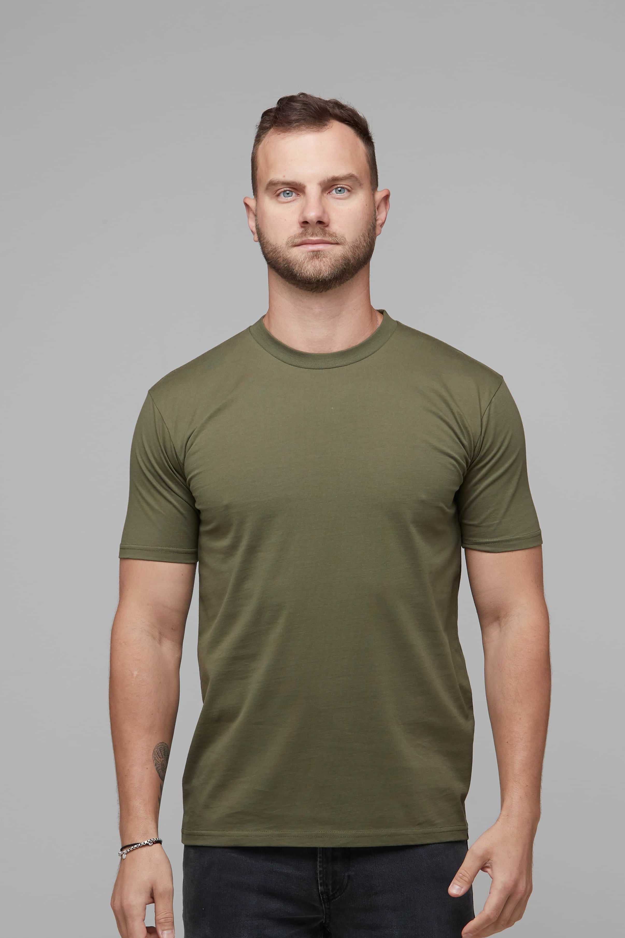 mens relaxed fit tee army green