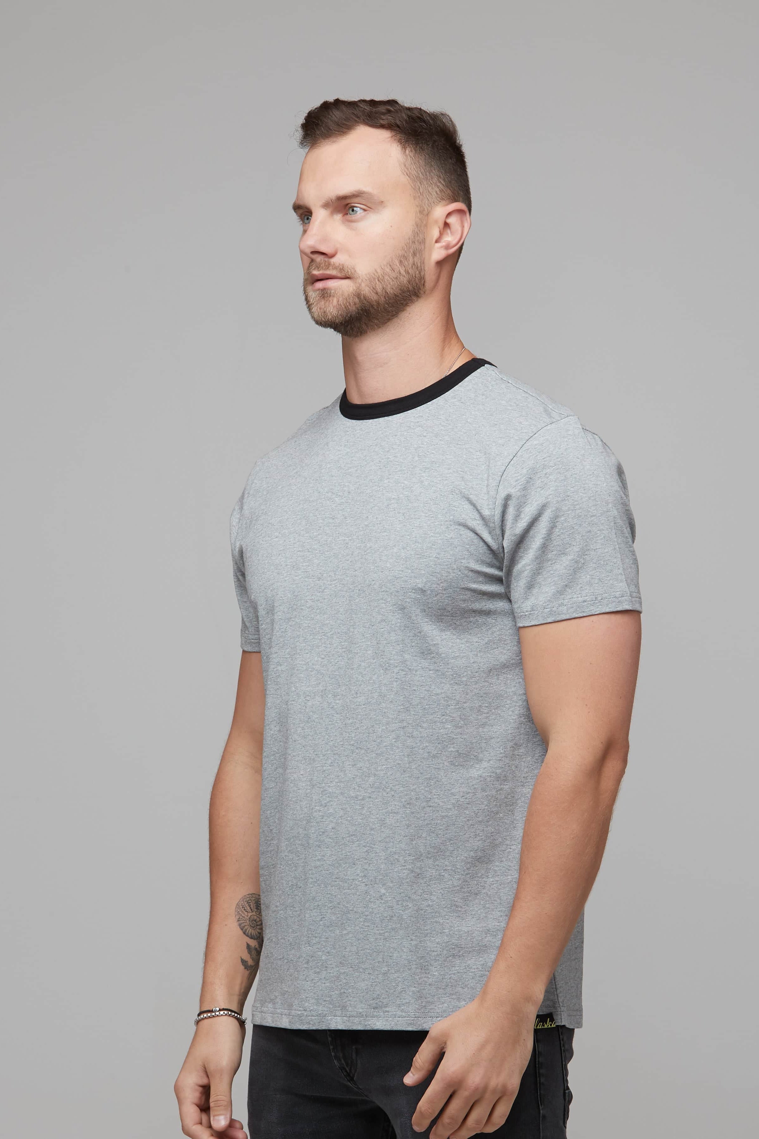 Wyatt Tee Grey Marle/Black 3