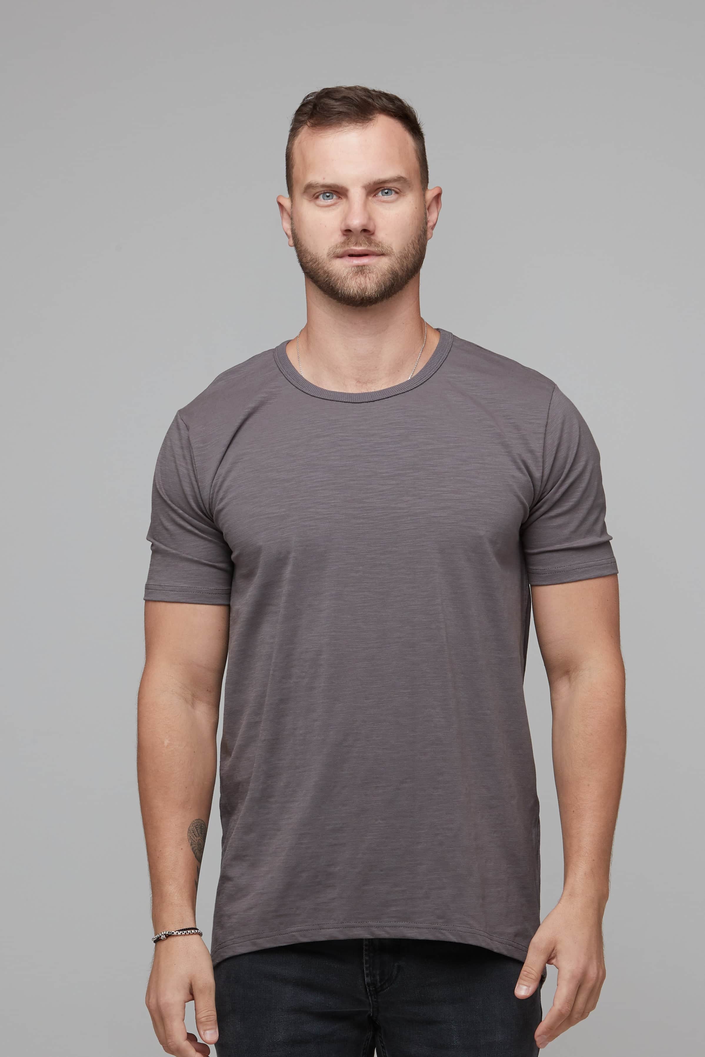 means charcoal grey fitted tee
