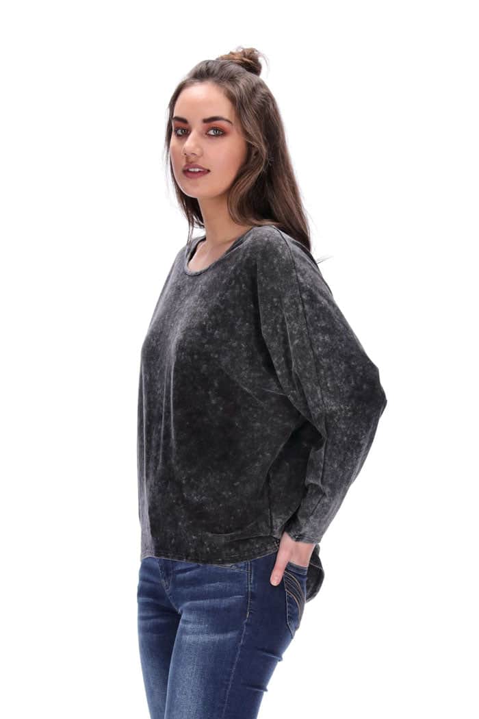 Amber Long Sleeve Top Acid Wash 3