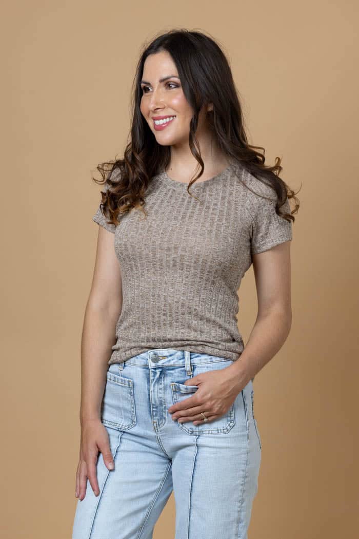 Amy Knit T-Shirt Beige 2