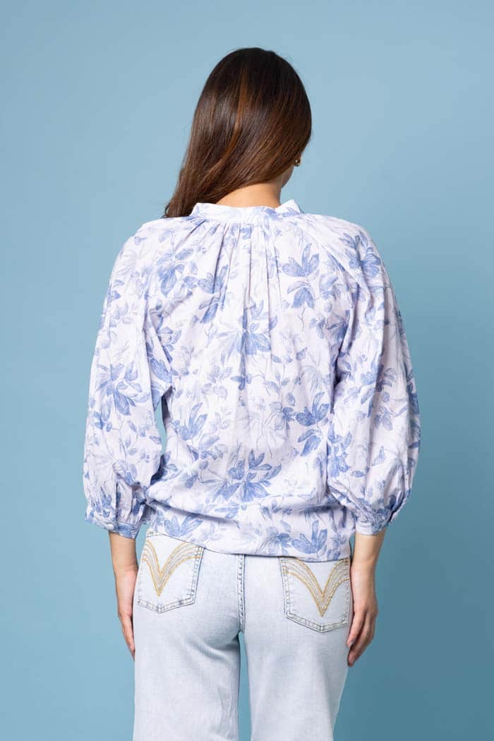 Anastasia Blouse Blue Floral 3