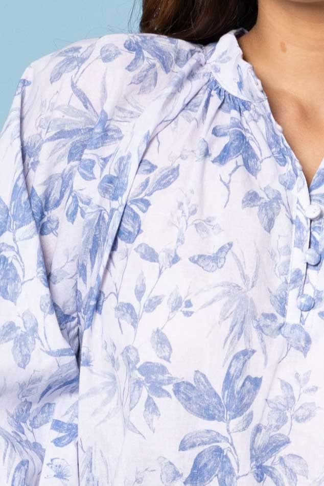 Anastasia Blouse Blue Floral 4