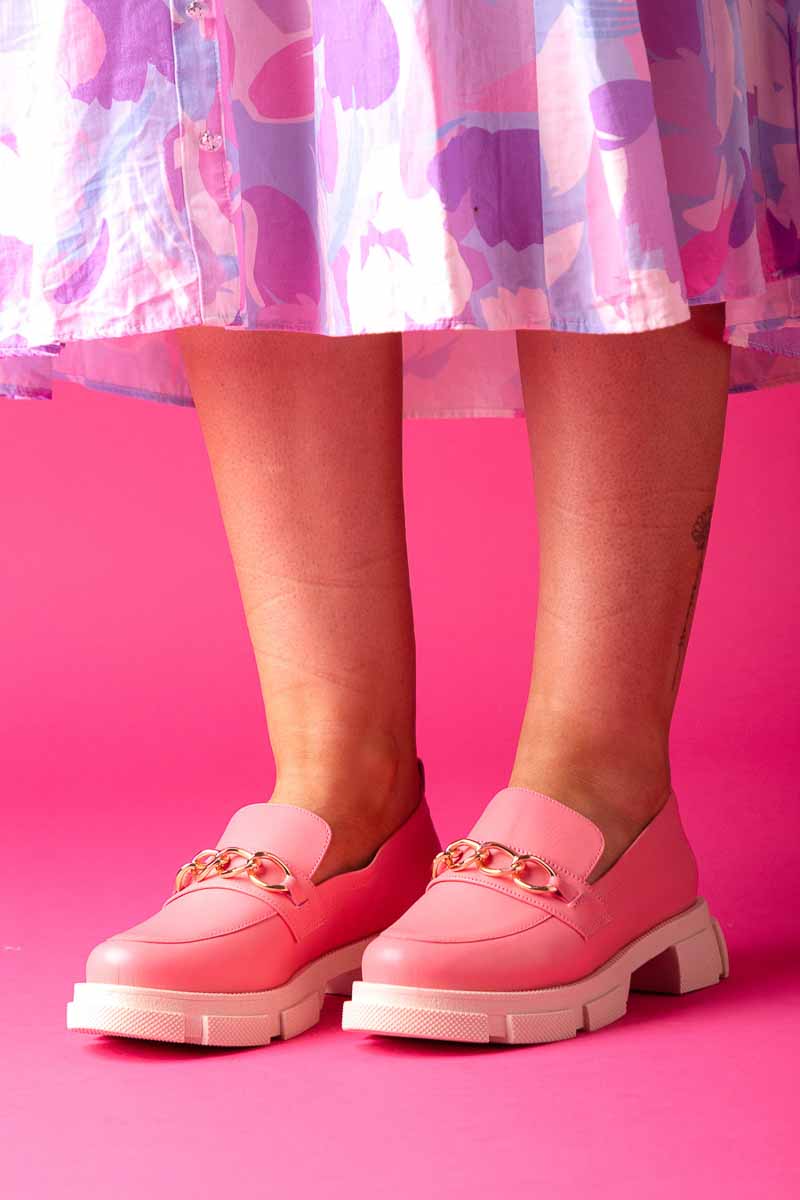pink loafer