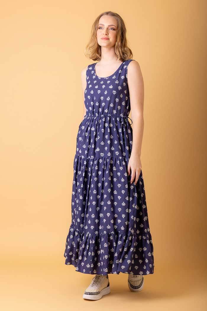navy floral maxi dress