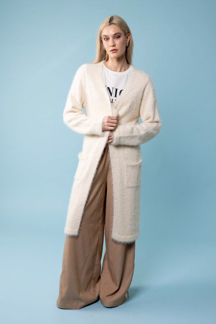 cream fluffy cardigan
