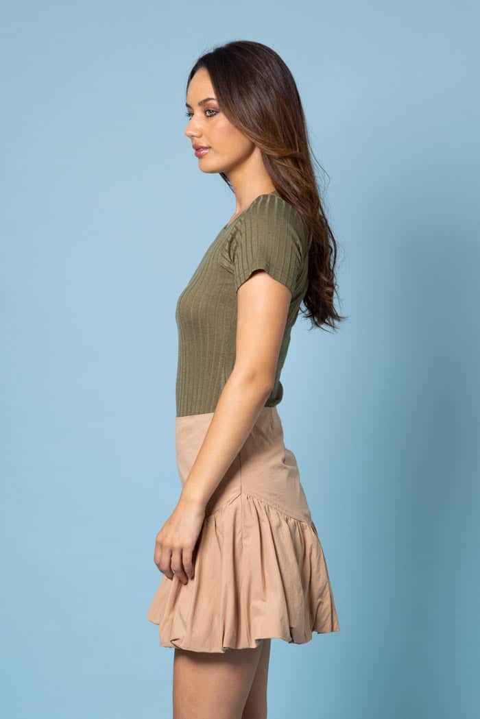 Arya Knit T-Shirt Khaki 2