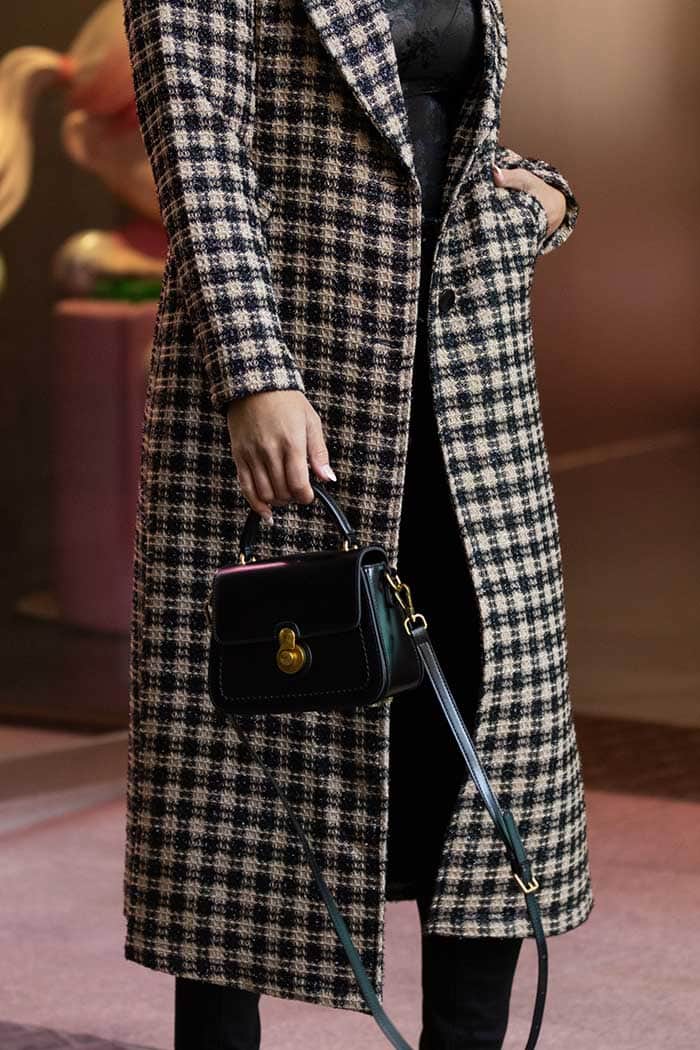 Bea Coat Check Caramel Black 3