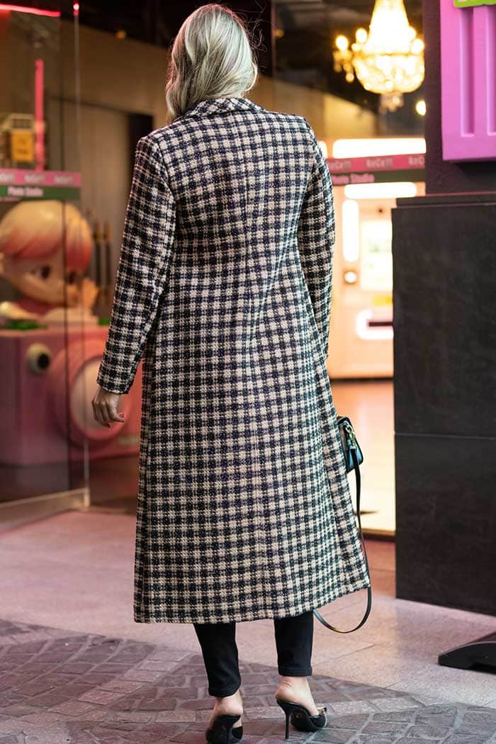Bea Coat Check Caramel Black 2