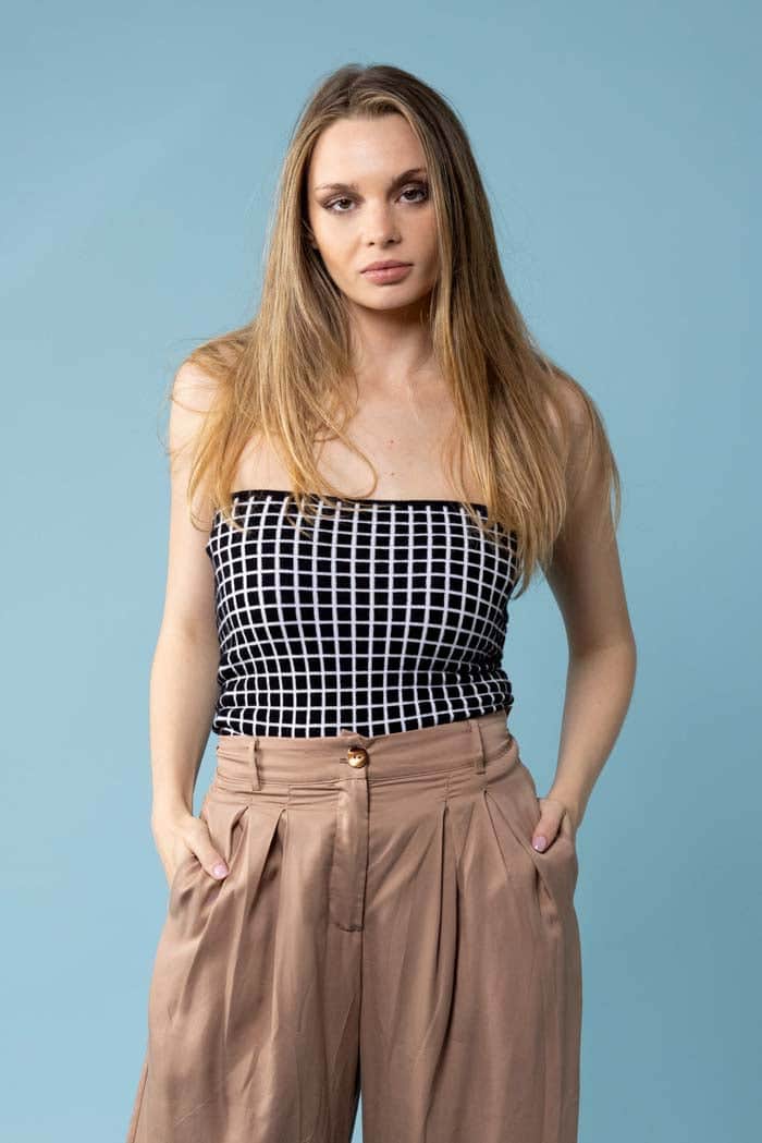 black strapless top