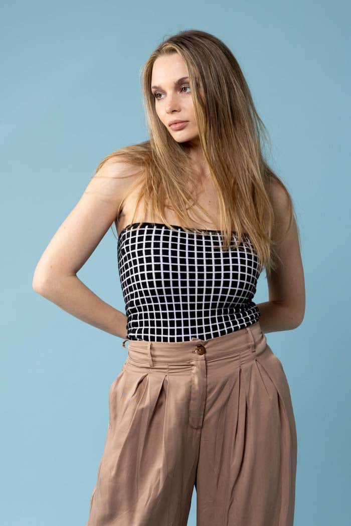 Bea Knit Bodice Black and White 2